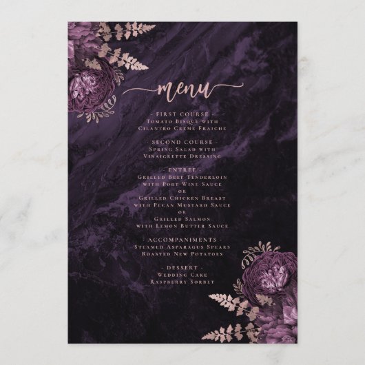 パープエレガントルバラ金ゴールド結婚フローラ メニュー (正面)