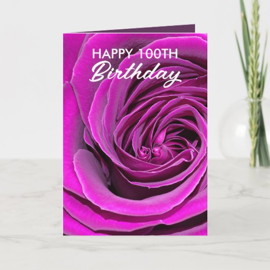 パープエレガントルバラ100誕生日 カード (正面)