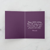 パープエレガントルバラ100誕生日 カード (内部)