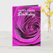 パープエレガントルバラ100誕生日 カード (黄色い花)