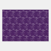 パープエレガントルパーソナライズされた結婚ス ラッピングペーパーシート (正面)