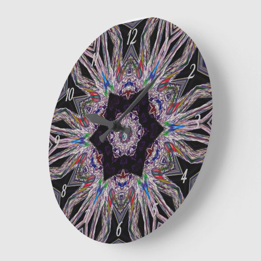 パープエレガントルフェイクジェムストーンデザイン ラージ壁時計 (傾斜)