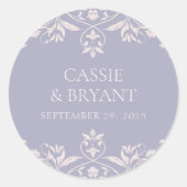 パープエレガントルフランスの薄紫シッ結婚クス ラウンドシール (正面)