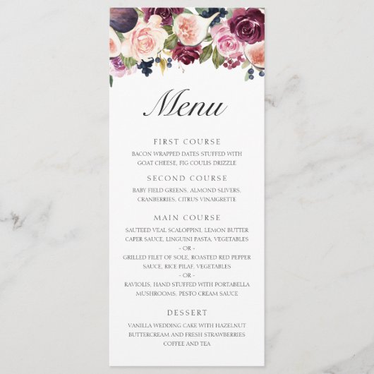 パープエレガントルフルーツ秋フローラ結婚ズ メニュー (正面)