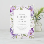 パープエレガントルフローラボ結婚タニカル 招待状 (スタンド正面)