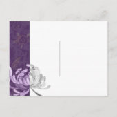 パープエレガントルフローラ結婚ズ食事の選択RSVP インビテーションポストカード (裏面)