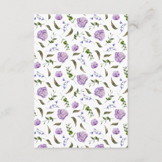 パープエレガントルフローラ結婚ズ エンクロージャーカード (裏面)