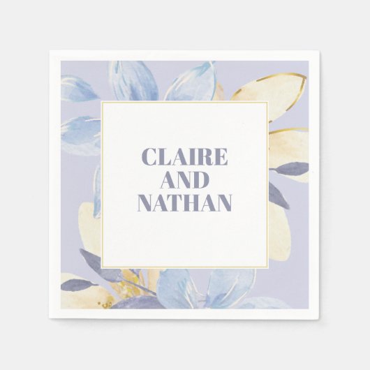 パープエレガントルフローラ結婚ナプキン スタンダードカクテルナプキン (正面)