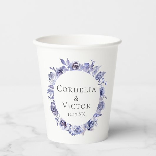 パープエレガントルフローラ結婚リースカスタム 紙コップ (正面)