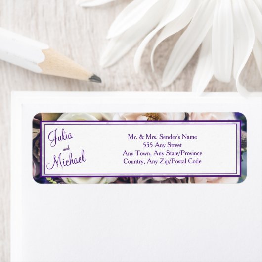 パープエレガントルフローラ結婚差出人住所 ラベル (インサイチュ)