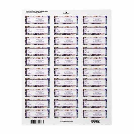 パープエレガントルフローラ結婚差出人住所 ラベル (フルシート)