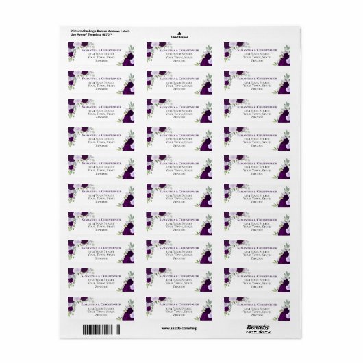 パープエレガントルフローラ結婚差出人住所 ラベル (フルシート)