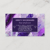 パープエレガントルホフェイクログリッターアゲート 名刺 (裏面)