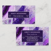 パープエレガントルホフェイクログリッターアゲート 名刺 (正面/裏面)