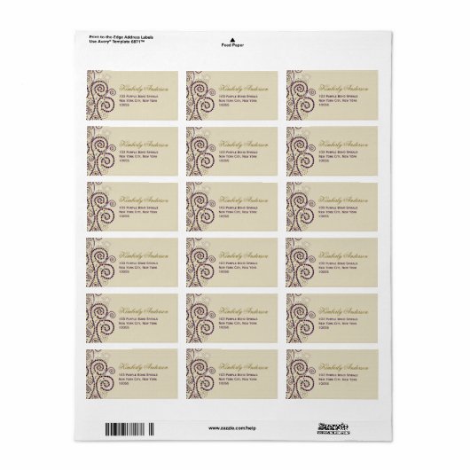 パープエレガントルボホらせん状結婚ズ住所 シール (フルシート)