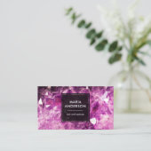 パープエレガントルモダンアメジスト宝石 名刺 (スタンド正面)