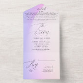 パープエレガントルモダングラデーション絞り染め結婚ズ オールインワン招待状 (内側)