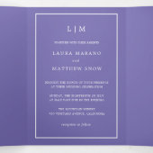 パープエレガントルモダンモノグラムシンプル結婚 三つ折り招待状 (内部中)