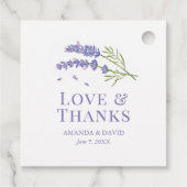 パープエレガントルモダンラベンダーフローラ結婚ズ フェイバータグ (裏面)