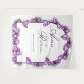 パープエレガントルモダン薄紫ホワイトアーチ花模様 タペストリー (正面(横))