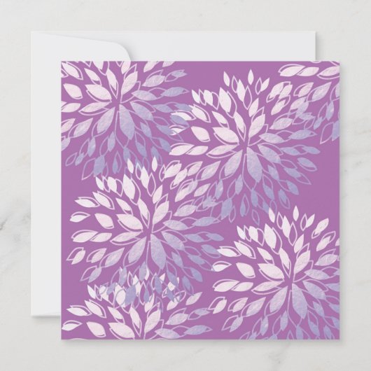 パープエレガントルモダン薄紫銀色フローラ招待状 招待状 (裏面)