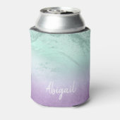 パープエレガントルモダン&ミントグリッター大理石 缶クーラー (缶裏面)