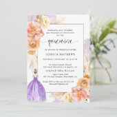 パープエレガントルユニークフローラプリンセスキンセアニラ 招待状 (スタンド正面)