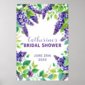 パープエレガントルライラックグリーン離れブライダルシャワー ポスター (正面)