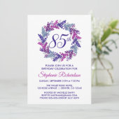 パープエレガントルリース85誕生日 招待状 (スタンド正面)