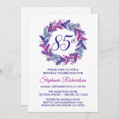 パープエレガントルリース85誕生日 招待状 (正面/裏面)