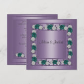 パープエレガントル数々のバラ結婚式招待状 招待状 (正面/裏面)