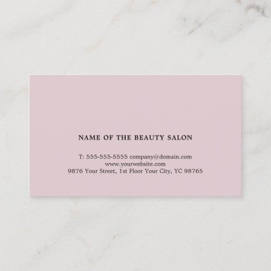 パープエレガントル淡い色のホワイト美しいアポイントメントカード 予約カード (裏面)