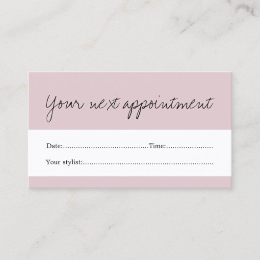 パープエレガントル淡い色のホワイト美しいアポイントメントカード 予約カード (正面)