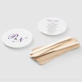 パープエレガントル王室の・モノグラム結婚式 プログラム ハンドファン (組立なし)