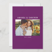 パープエレガントル素朴赤面結婚フローラ セーブザデート (裏面)