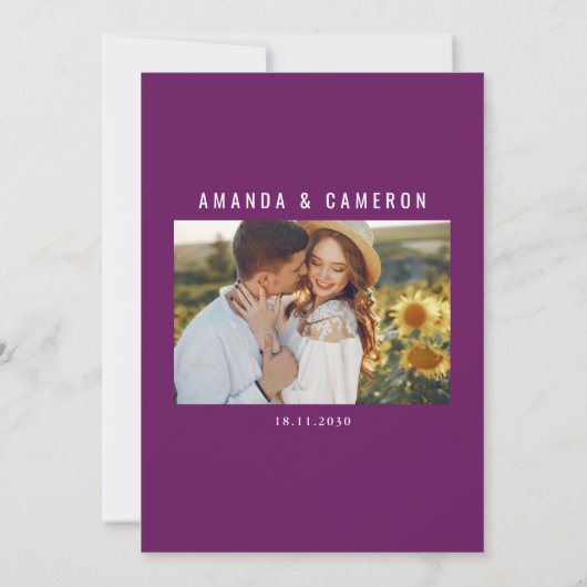 パープエレガントル素朴赤面結婚フローラ セーブザデート (裏面)