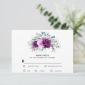 パープエレガントル素朴赤面結婚フローラ 出欠カード (スタンド正面)