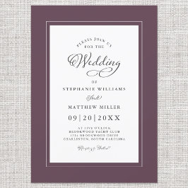 パープエレガントル結婚のシックな書道台本 招待状