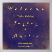 パープエレガントル結婚の歓迎サイン実在金箔 箔ポスター (正面)