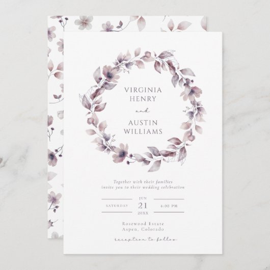 パープエレガントル結婚ズ 招待状 (正面/裏面)