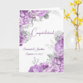 パープエレガントル結婚フローラパーソナライズされたズ カード (黄色い花)