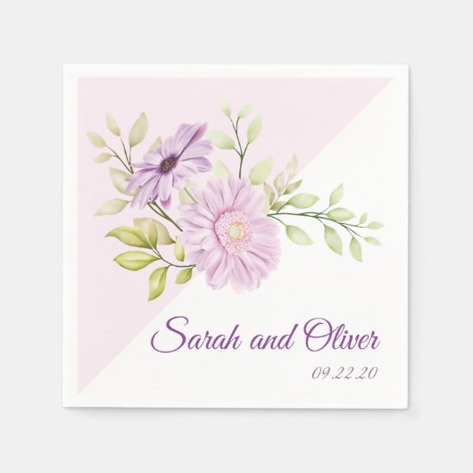 パープエレガントル結婚フローラ スタンダードカクテルナプキン (正面)