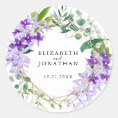 パープエレガントル金ゴールドフローラ結婚リース ラウンドシール (正面)