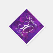 パープエレガントル30歳と誕生日パ気のあるそぶりをしたーティー スタンダードカクテルナプキン (角)