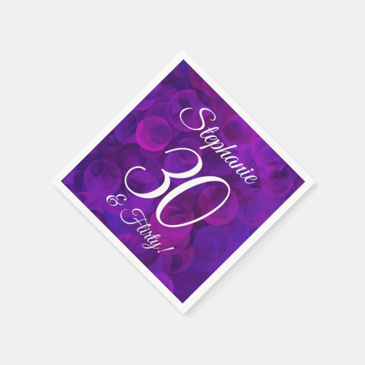 パープエレガントル30歳と誕生日パ気のあるそぶりをしたーティー スタンダードカクテルナプキン (角)