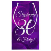 パープエレガントル30歳と誕生日パ気のあるそぶりをしたーティー スモールペーパーバッグ (裏面)