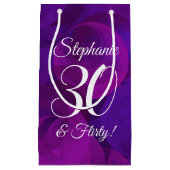 パープエレガントル30歳と誕生日パ気のあるそぶりをしたーティー スモールペーパーバッグ (正面)