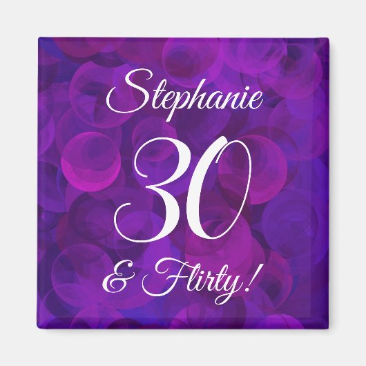 パープエレガントル30歳と誕生日パ気のあるそぶりをしたーティー マグネット (正面)