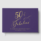 パープエレガントル50th誕生日パーティー金ゴールド ゲストブック (正面)