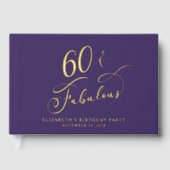 パープエレガントル60th誕生日パーティー金ゴールド ゲストブック (正面)